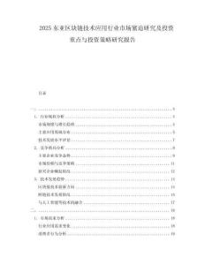 2025东亚区块链技术应用行业市场紧迫研究及投资重点与投资策略研究报告