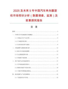 2025及未來5年中國汽車單向器滾柱市場現(xiàn)狀分析（數(shù)據(jù)調(diào)查、監(jiān)測）及前景探究報(bào)告