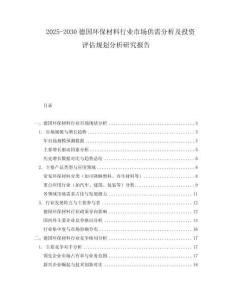2025-2030德国环保材料行业市场供需分析及投资评估规划分析研究报告