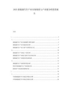 2025新能源汽車產(chǎn)業(yè)市場(chǎng)現(xiàn)狀與產(chǎn)業(yè)鏈分析投資報(bào)告