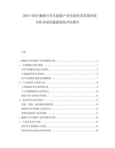 2025-2030挪威可再生能源產(chǎn)業(yè)市場供需發(fā)展階段分析及綠色能源投資評估報告