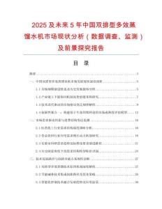 2025及未來(lái)5年中國(guó)雙排型多效蒸餾水機(jī)市場(chǎng)現(xiàn)狀分析（數(shù)據(jù)調(diào)查、監(jiān)測(cè)）及前景探究報(bào)告