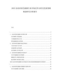 2025東南亞綠色能源行業(yè)市場(chǎng)競(jìng)爭(zhēng)分析及發(fā)展策略規(guī)劃研究分析報(bào)告