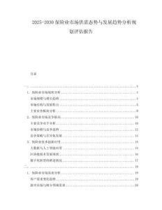 2025-2030保險(xiǎn)業(yè)市場(chǎng)供需態(tài)勢(shì)與發(fā)展趨勢(shì)分析規(guī)劃評(píng)估報(bào)告