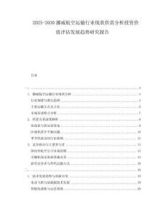 2025-2030挪威航空运输行业现状供需分析投资价值评估发展趋势研究报告
