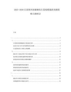 2025-2030巴基斯坦海鹽煉化行業規模漲跌預測策略互動研討