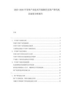 2025-2030半导体产业技术升级路径及国产替代机会深度分析报告