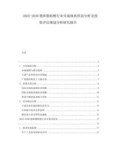 2025-2030饱和脂肪醇行业市场现状供需分析及投资评估规划分析研究报告