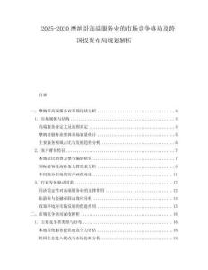 2025-2030摩納哥高端服務業的市場競爭格局及跨國投資布局規劃解析