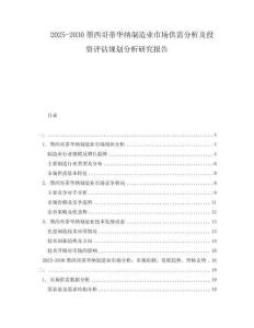 2025-2030墨西哥蒂華納制造業(yè)市場供需分析及投資評估規(guī)劃分析研究報告