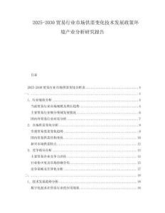 2025-2030貿(mào)易行業(yè)市場供需變化技術(shù)發(fā)展政策環(huán)境產(chǎn)業(yè)分析研究報(bào)告