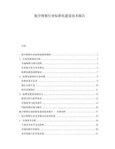 航空維修行業(yè)標(biāo)準(zhǔn)化建設(shè)技術(shù)報告