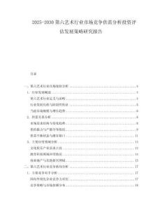 2025-2030第六艺术行业市场竞争供需分析投资评估发展策略研究报告
