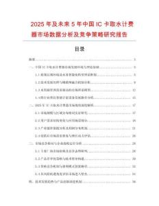2025年及未來(lái)5年中國(guó)IC卡取水計(jì)費(fèi)器市場(chǎng)數(shù)據(jù)分析及競(jìng)爭(zhēng)策略研究報(bào)告