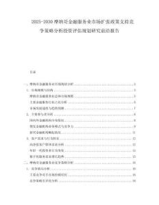 2025-2030摩納哥金融服務業市場擴張政策支持競爭策略分析投資評估規劃研究前沿報告