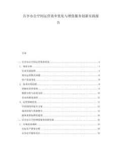 共享辦公空間運營效率優(yōu)化與增值服務(wù)創(chuàng)新實踐報告
