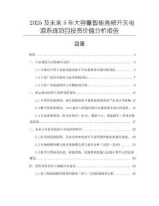 2025及未來5年大容量智能高頻開關電源系統(tǒng)項目投資價值分析報告