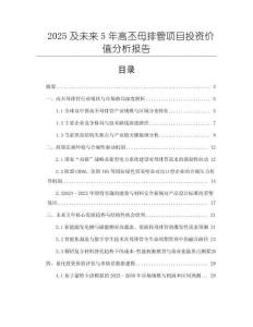 2025及未來5年高丕母排管項目投資價值分析報告