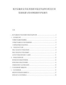 航空运输业安全技术创新市场竞争态势分析及行业发展机遇与资本增值路径评估报告