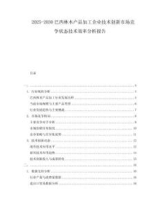 2025-2030巴西林木产品加工企业技术创新市场竞争状态技术效率分析报告