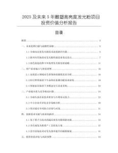 2025及未來5年雕塑高亮度發光粉項目投資價值分析報告
