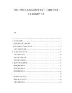 2025-2030民航机场运行效率提升计划技术实施与投资效益评估手册