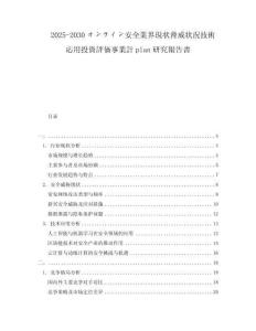 2025-2030オンライン安全業界現状脅威状況技術応用投資評価事業計plan研究報告書