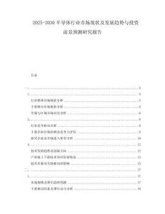 2025-2030半導(dǎo)體行業(yè)市場(chǎng)現(xiàn)狀及發(fā)展趨勢(shì)與投資前景預(yù)測(cè)研究報(bào)告