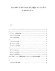 2025-2030半導(dǎo)體產(chǎn)業(yè)鏈發(fā)展分析及國(guó)產(chǎn)替代與投資風(fēng)險(xiǎn)評(píng)估報(bào)告
