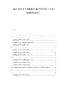 2025-2030北美新能源汽车技术发展趋势与政策环境分析研究报告