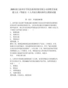 2025浙江温州市平阳县盈泽控股有限公司招聘劳务派遣人员（驾驶员）1人考前自测高频考点模拟试题附答案