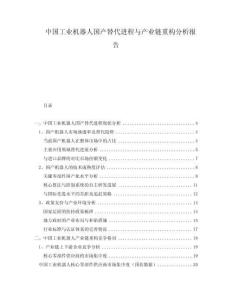 中国工业机器人国产替代进程与产业链重构分析报告