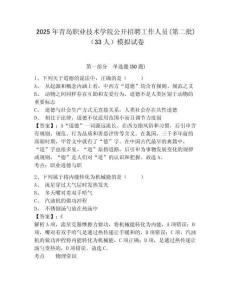 2025年青岛职业技术学院公开招聘工作人员(第二批)（33人）模拟试卷附答案详解（完整版）