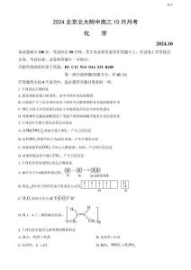 2024北京北大附中高三10月月考化學(xué)試題及答案