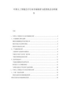 中國(guó)人工智能芯片行業(yè)市場(chǎng)現(xiàn)狀與投資機(jī)會(huì)分析報(bào)告