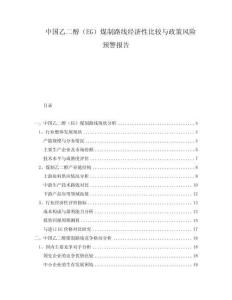 中國乙二醇（EG）煤制路線經(jīng)濟(jì)性比較與政策風(fēng)險預(yù)警報告