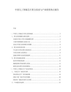 中國人工智能芯片算力需求與產(chǎn)業(yè)投資熱點(diǎn)報(bào)告