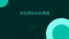 試論國(guó)際法的淵源