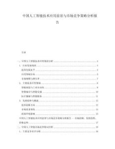 中國人工智能技術(shù)應(yīng)用前景與市場競爭策略分析報(bào)告