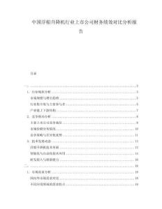 中國浮船升降機(jī)行業(yè)上市公司財務(wù)績效對比分析報告