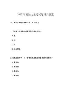 2025年魔法力量考試題目及答案