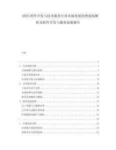 2025软件开发与技术服务行业市场发展趋势深度解析及软件开发与服务创新报告