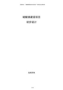 硫酸鎂建設項目初步設計
