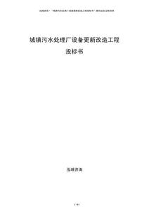 城鎮(zhèn)污水處理廠(chǎng)設(shè)備更新改造工程投標(biāo)書(shū)