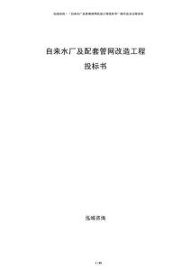 自来水厂及配套管网改造工程投标书