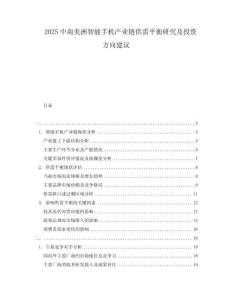 2025中南美洲智能手機(jī)產(chǎn)業(yè)鏈供需平衡研究及投資方向建議