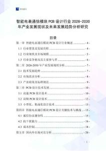 智能电表通信模块PCB设计行业2026-2030年产业发展现状及未来发展趋势分析研究