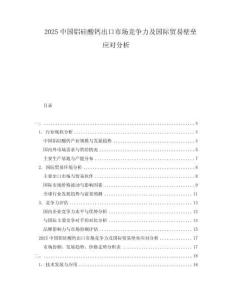 2025中國鋁硅酸鈣出口市場競爭力及國際貿易壁壘應對分析