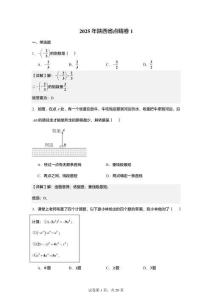 2025年陜西省點睛卷1【答案版】