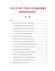 2025年中国小巧型压力变送器全套散件数据监测研究报告